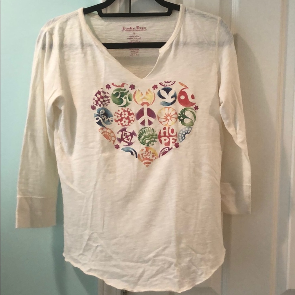 Lucky Heart 3/4 Length Sleeve Top